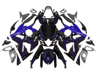 Erschwingliche Suzuki GSXR 1000 Motorrad Verkleidung 2009-2016 - Glanzendes Schwarz Blau Flamme