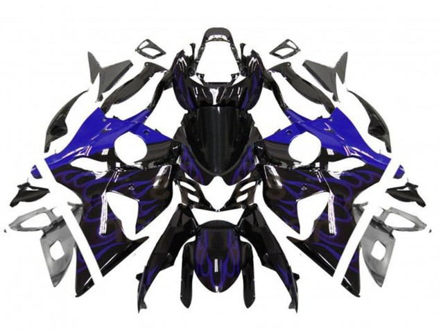 Erschwingliche Suzuki GSXR 1000 Motorrad Verkleidung 2009-2016 - Glanzendes Schwarz Blau Flamme