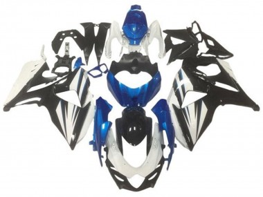 Erschwingliche Suzuki GSXR 1000 Motorrad Verkleidung 2009-2016 - Weiss Blau Glanzendes Schwarz