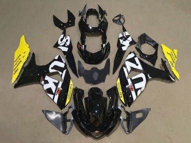 Erschwingliche Suzuki GSXR 1000 Motorrad Verkleidung 2009-2016 - Schwarz Weiss Gelb