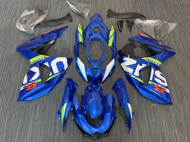 Erschwingliche Suzuki GSXR 1000 Motorrad Verkleidung 2009-2016 - Blau Neon Grun Weiss Ecstar