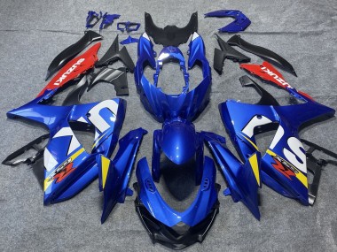 Erschwingliche Suzuki GSXR 1000 Motorrad Verkleidung 2009-2016 - Blau Rot Weiss Gelb
