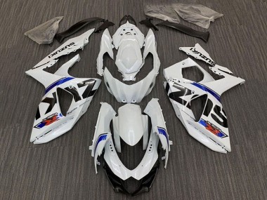 Erschwingliche Suzuki GSXR 1000 Motorrad Verkleidung 2009-2016 - Weiss Blau Streifen
