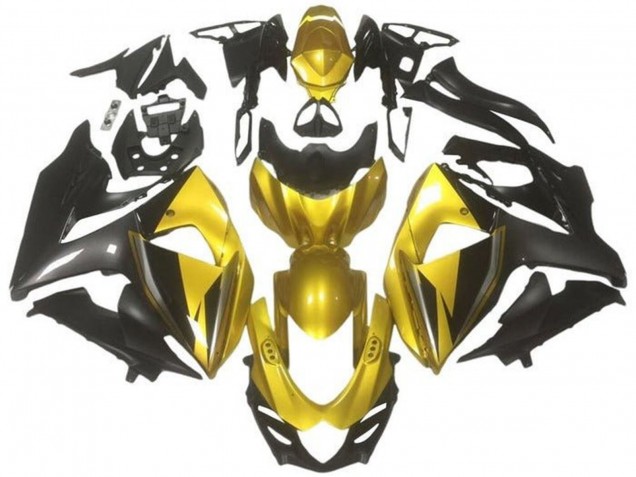 Erschwingliche Suzuki GSXR 1000 Motorrad Verkleidung 2009-2016 - Gold Schwarz Dunkel Grau