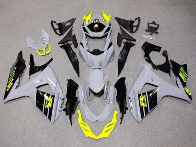 Erschwingliche Suzuki GSXR 1000 Motorrad Verkleidung 2009-2016 - Grau Neon Gelb Schwarz