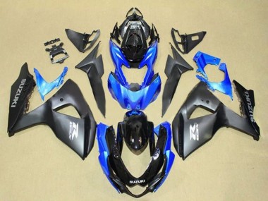 Erschwingliche Suzuki GSXR 1000 Motorrad Verkleidung 2009-2016 - Matt Schwarz Blau Glanzendes Schwarz Grau