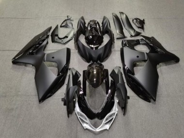 Erschwingliche Suzuki GSXR 1000 Motorrad Verkleidung 2009-2016 - Matt Schwarz Glanzendes Schwarz Silber