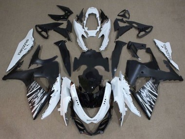 Erschwingliche Suzuki GSXR 1000 Motorrad Verkleidung 2009-2016 - Weiss Schwarz Silber Checker