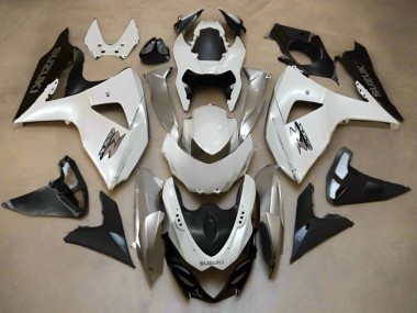 Erschwingliche Suzuki GSXR 1000 Motorrad Verkleidung 2009-2016 - Perl Weiss Silber Matt Schwarz