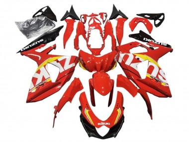 Erschwingliche Suzuki GSXR 1000 Motorrad Verkleidung 2009-2016 - Rot Gelb Weiss Schwarz