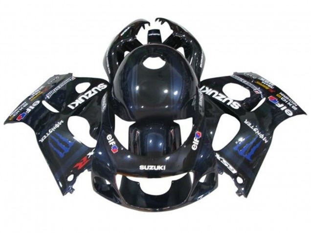 Erschwingliche Suzuki GSXR 600 / GSXR 750 Motorrad Verkleidung 1996-2000 - Schwarz Dunkel blau Monster