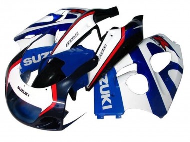 Erschwingliche Suzuki GSXR 600 / GSXR 750 Motorrad Verkleidung 1996-2000 - Blau Weiss Dunkel Blau Rot