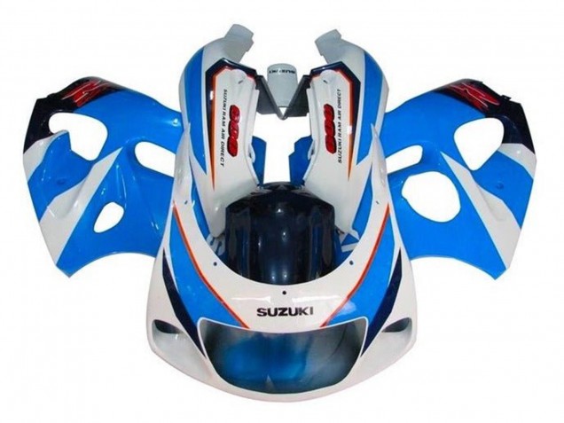 Erschwingliche Suzuki GSXR 600 / GSXR 750 Motorrad Verkleidung 1996-2000 - Blau Weiss Rot