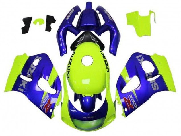 Erschwingliche Suzuki GSXR 600 / GSXR 750 Motorrad Verkleidung 1996-2000 - Blau Gelb