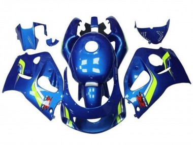 Erschwingliche Suzuki GSXR 600 / GSXR 750 Motorrad Verkleidung 1996-2000 - Blau Gelb Weiss
