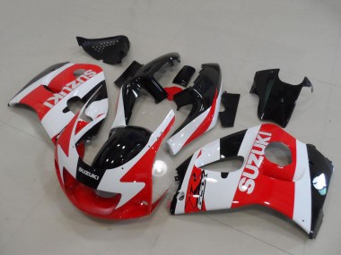 Erschwingliche Suzuki GSXR 600 / GSXR 750 Motorrad Verkleidung 1996-2000 - Rot Weiss Schwarz