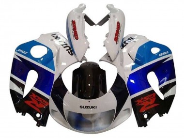 Erschwingliche Suzuki GSXR 600 / GSXR 750 Motorrad Verkleidung 1996-2000 - Weiss Schwarz Double Blau Rot