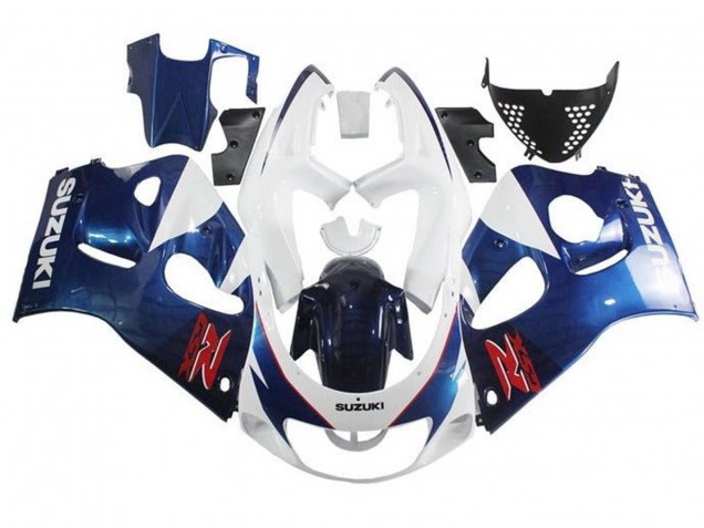 Erschwingliche Suzuki GSXR 600 / GSXR 750 Motorrad Verkleidung 1996-2000 - Weiss Blau Rot