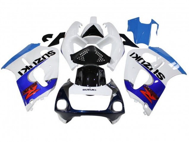 Erschwingliche Suzuki GSXR 600 / GSXR 750 Motorrad Verkleidung 1996-2000 - Weiss Triple Blau Schwarz Rot