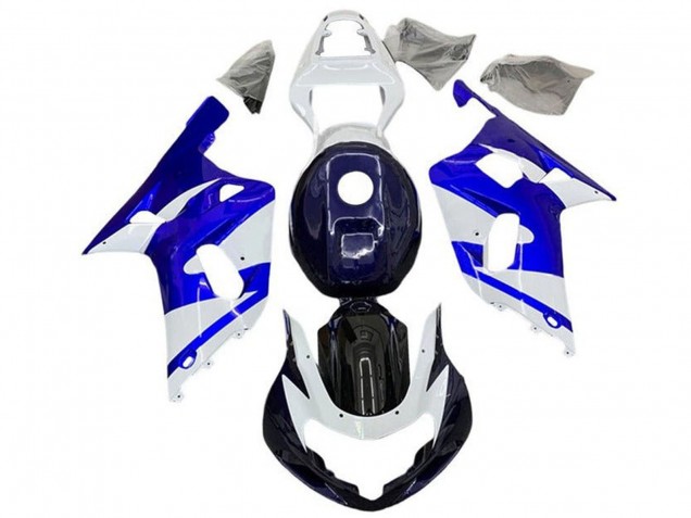 Erschwingliche Suzuki GSXR 600 / GSXR 750 Motorrad Verkleidung 2001-2003 - Weiss Blau Schwarz