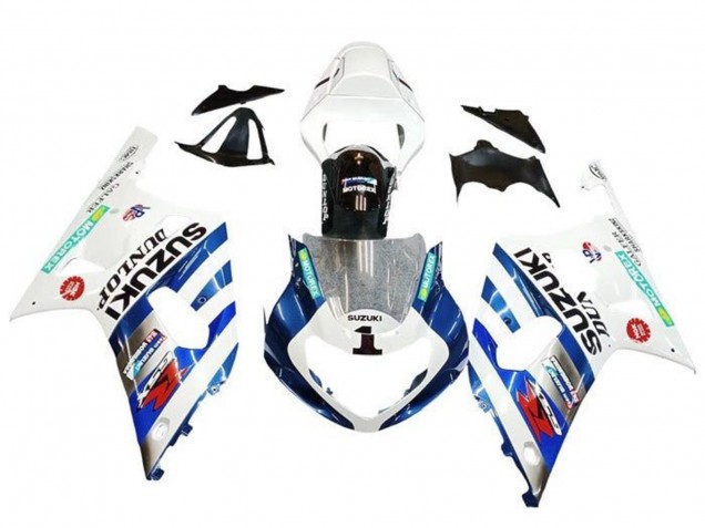 Erschwingliche Suzuki GSXR 600 / GSXR 750 Motorrad Verkleidung 2001-2003 - Weiss Blau Streifen Rot Schwarz