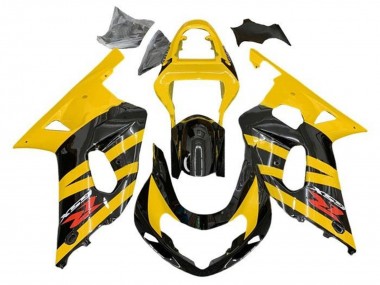 Erschwingliche Suzuki GSXR 600 / GSXR 750 Motorrad Verkleidung 2001-2003 - Gelb Schwarz Streifen Rot