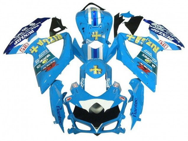 Erschwingliche Suzuki GSXR 600 / GSXR 750 Motorrad Verkleidung 2008-2010 - Hellblau Gelb Rizla