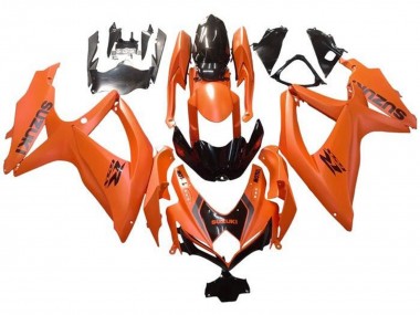 Erschwingliche Suzuki GSXR 600 / GSXR 750 Motorrad Verkleidung 2008-2010 - Orange Glanzendes Schwarz mit Aufkleber