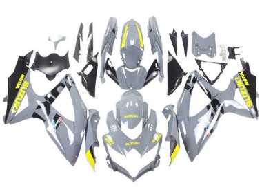 Erschwingliche Suzuki GSXR 600 / GSXR 750 Motorrad Verkleidung 2008-2010 - Nardo Grau Gelb Schwarz