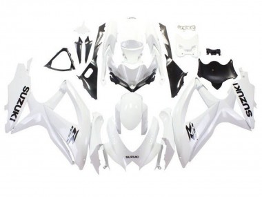 Erschwingliche Suzuki GSXR 600 / GSXR 750 Motorrad Verkleidung 2008-2010 - Weiss Schwarz