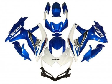 Erschwingliche Suzuki GSXR 600 / GSXR 750 Motorrad Verkleidung 2008-2010 - Weiss Blau Silber