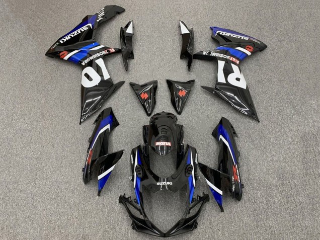 Erschwingliche Suzuki GSXR 600 / GSXR 750 Motorrad Verkleidung 2011-2024 - Glanzendes Schwarz Blau Weiss Rot Yoshimura