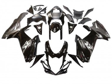 Erschwingliche Suzuki GSXR 600 / GSXR 750 Motorrad Verkleidung 2011-2024 - Glanzendes Schwarz Grau Weiss