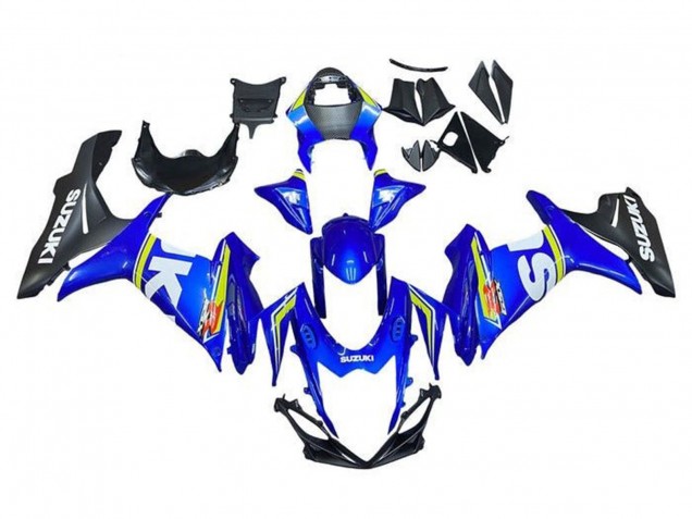 Erschwingliche Suzuki GSXR 600 / GSXR 750 Motorrad Verkleidung 2011-2024 - Weiss Blau Gelb Schwarz