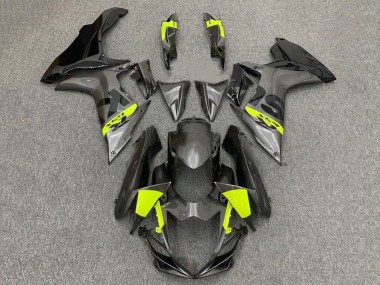 Erschwingliche Suzuki GSXR 600 / GSXR 750 Motorrad Verkleidung 2011-2024 - Grau Schwarz Neon Gelb