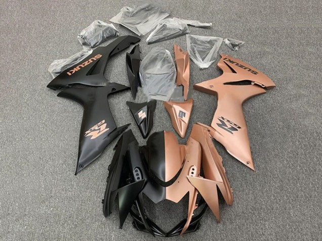 Erschwingliche Suzuki GSXR 600 / GSXR 750 Motorrad Verkleidung 2011-2024 - Matt Schwarz Copper Braun Geteiltes