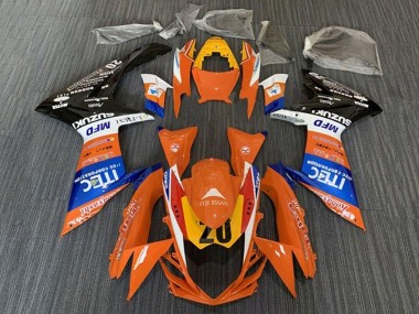 Erschwingliche Suzuki GSXR 600 / GSXR 750 Motorrad Verkleidung 2011-2024 - Orange Blau Weiss Schwarz Gelb 20