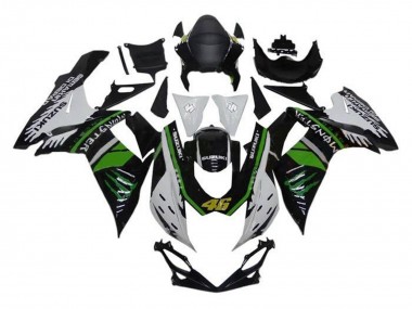 Erschwingliche Suzuki GSXR 600 / GSXR 750 Motorrad Verkleidung 2011-2024 - Weiss Grun Schwarz Monster 46