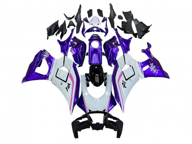 Erschwingliche Yamaha YZF R7 Motorrad Verkleidung 2021-2024 - Weiss Lila Rosa