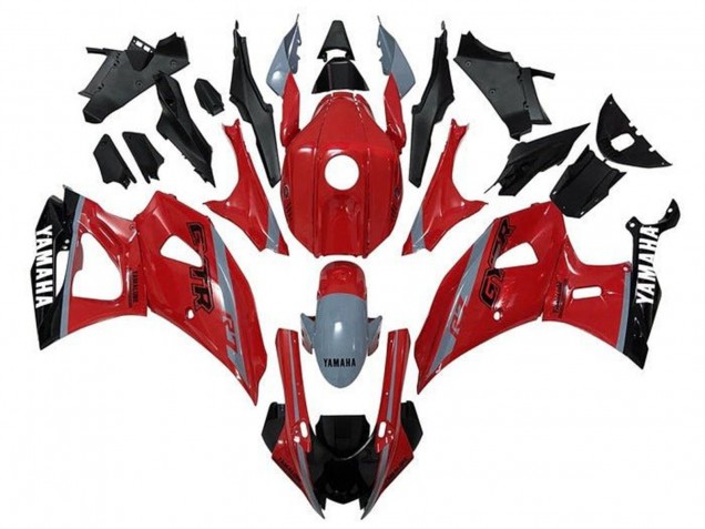 Erschwingliche Yamaha YZF R7 Motorrad Verkleidung 2021-2024 - Rot Grau Schwarz Weiss