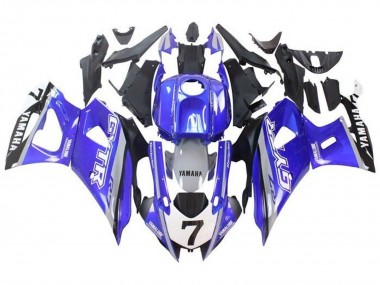 Erschwingliche Yamaha YZF R7 Motorrad Verkleidung 2021-2024 - Blau Grau Weiss GYTR