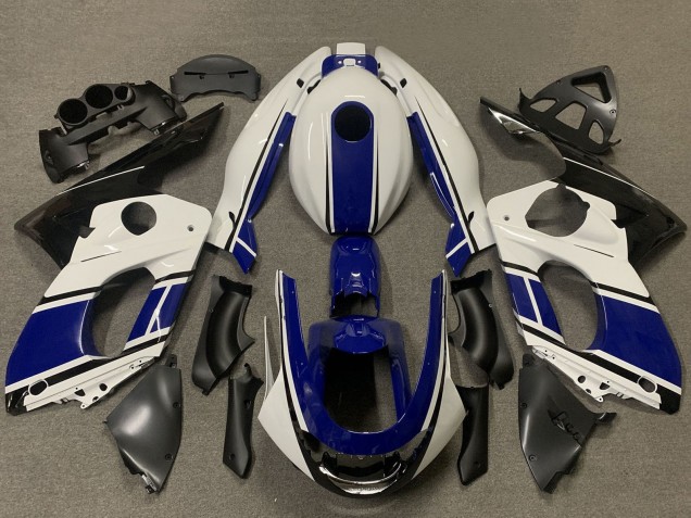 Erschwingliche Yamaha YZF600R Thundercat Motorrad Verkleidung 1996-2007 - Weiss Dunkel Blau