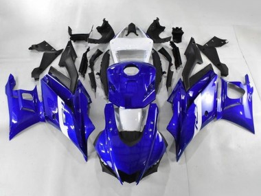 Erschwingliche Yamaha YZF R3/R25 Motorrad Verkleidung 2019-2021 - Weiss Blau Matt Schwarz