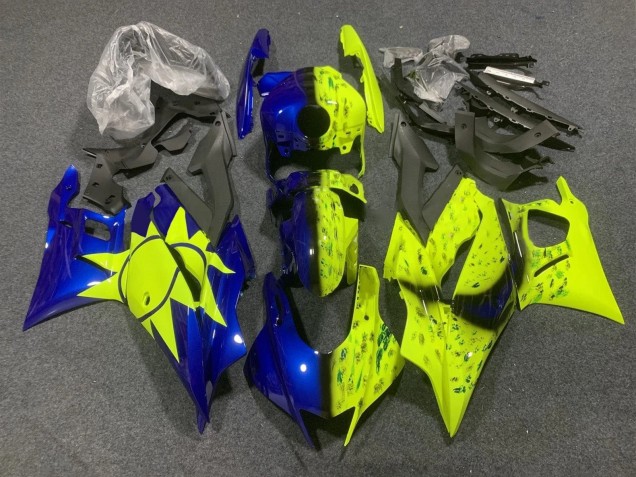 Erschwingliche Yamaha YZF R3/R25 Motorrad Verkleidung 2022-2024 - Gelb Blau