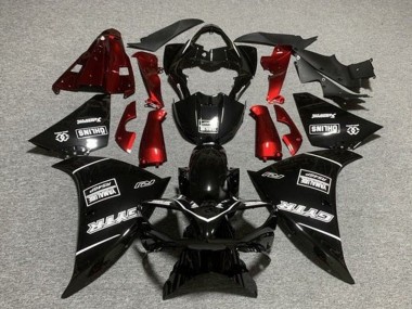 Erschwingliche Yamaha YZF 1000 R1 Motorrad Verkleidung 2009-2011 - Glanzendes Schwarz GYTR Rot