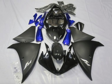 Erschwingliche Yamaha YZF 1000 R1 Motorrad Verkleidung 2009-2011 - Glanzendes Schwarz Matt Schwarz Blau