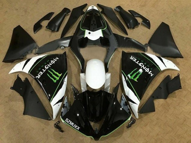 Erschwingliche Yamaha YZF 1000 R1 Motorrad Verkleidung 2009-2011 - Weiss Schwarz Grun Monster Energy