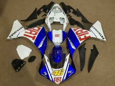 Erschwingliche Yamaha YZF 1000 R1 Motorrad Verkleidung 2009-2011 - Weiss Blau Rot Fiat Petronas