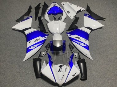 Erschwingliche Yamaha YZF 1000 R1 Motorrad Verkleidung 2009-2011 - Weiss Blau Silber Schwarz Streifen