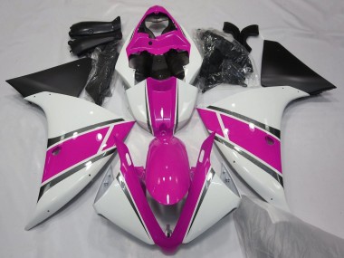 Erschwingliche Yamaha YZF 1000 R1 Motorrad Verkleidung 2009-2011 - Weiss Rosa Schwarz